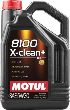 MOTUL Motul 8100 X-clean + 100% Synthetic Lubricant For Petrol & Diesel Vehicles - 5W-30 - 5 Litres