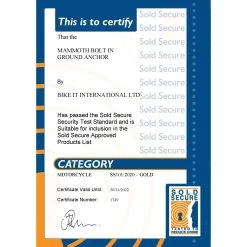 Mammoth_security Mammoth Bolt In Ground Anchor Sold Secure Gold Approved