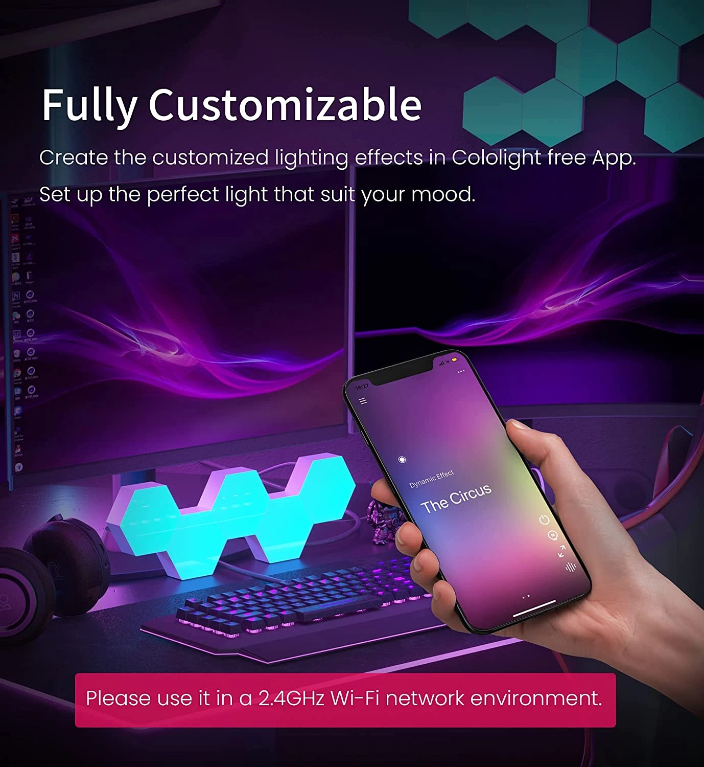 LifeSmart Cololight Lifesmart Cololight Plus Kit 7 Panel Starter Pack With Stand 8 LifeSmart Cololight Lifesmart Cololight Plus Kit 7 Panel Starter Pack With Stand - Image 6