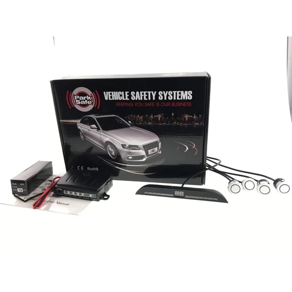 Parksafe Park Safe 4pc Flat Mount Parking Sensor Kit With LED Display (Rear) - White 3 Parksafe Park Safe 4pc Flat Mount Parking Sensor Kit With LED Display (Rear) - White