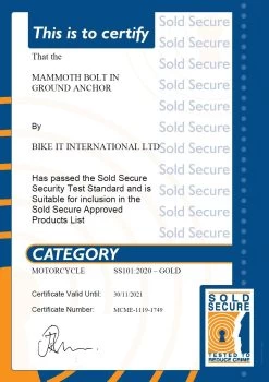Mammoth_security Mammoth Bolt In Ground Anchor Sold Secure Gold Approved -Car Supplies Store GRD001201