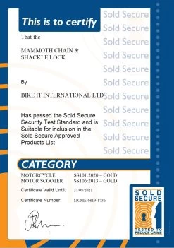 Mammoth_security Mammoth Sold Secure Gold Approved 12mm X 1.8m Square Chain With Shackle Lock -Car Supplies Store LOCM003 1