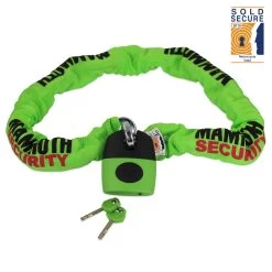Mammoth_security Mammoth Sold Secure Gold Approved 12mm X 1.2m Square Chain With Shackle Lock -Car Supplies Store LOCM007