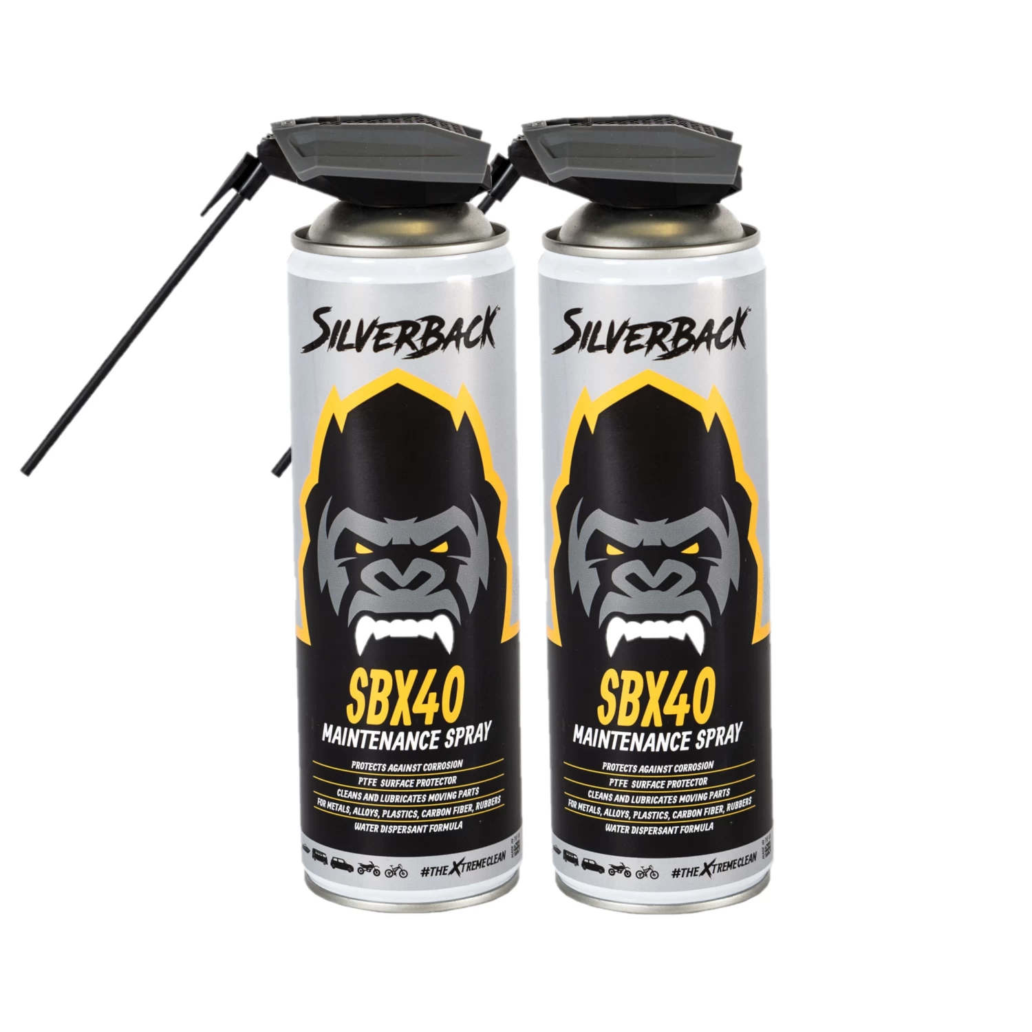 Silverback Xtreme Silverback Multi-Purpose Bike & Vehicle Maintenance Spray Aerosol Twin Pack - 2 X 500ml 3 Silverback Xtreme Silverback Multi-Purpose Bike & Vehicle Maintenance Spray Aerosol Twin Pack - 2 X 500ml