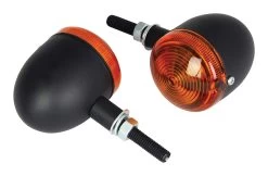 Bike_it Bike It Short Stem Bullet Indicators With Black Body And Amber Lens