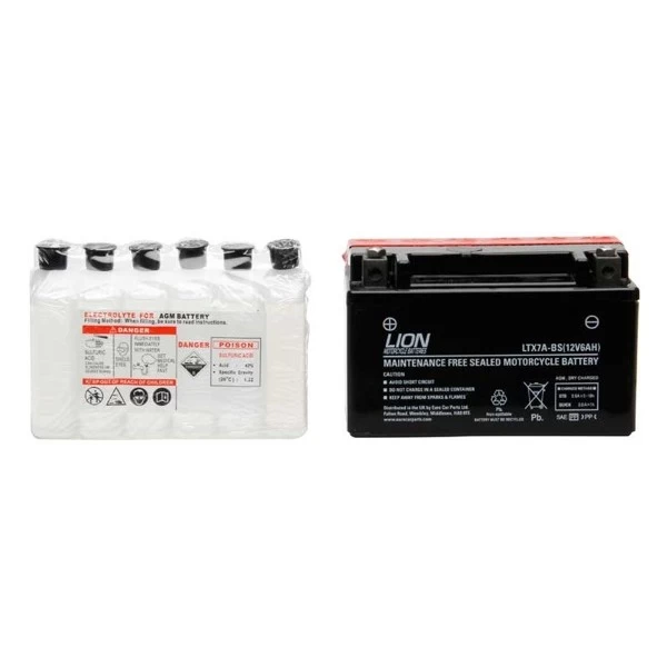 Lion MOTORCYCLE BATTERY LTX7A-BS L150 X W87 X H93 (pos Left) 3 Lion MOTORCYCLE BATTERY LTX7A-BS L150 X W87 X H93 (pos Left)