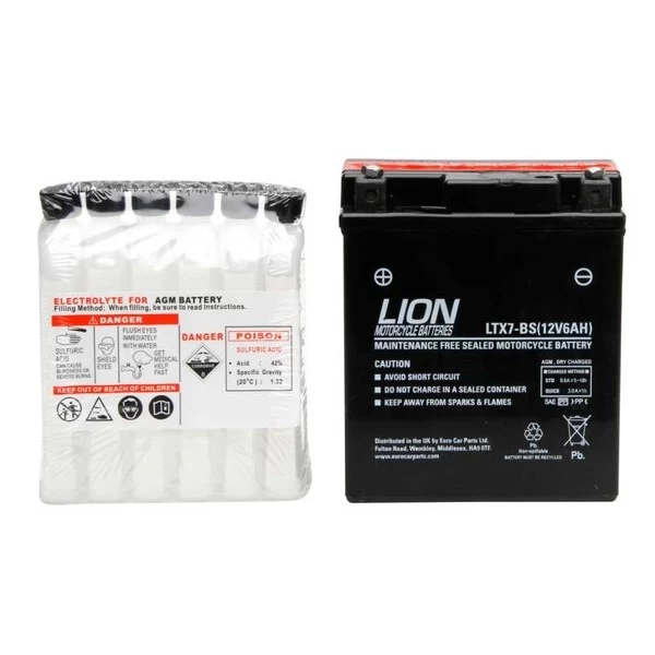 Lion MOTORCYCLE BATTERY LTX7L-BS L113 X W70 X H130 (pos Right) 3 Lion MOTORCYCLE BATTERY LTX7L-BS L113 X W70 X H130 (pos Right)