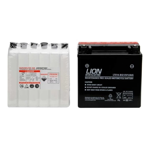 Lion MOTORCYCLE BATTERY LTX14-BS L150 X W87 X H145 (pos Left) 3 Lion MOTORCYCLE BATTERY LTX14-BS L150 X W87 X H145 (pos Left)