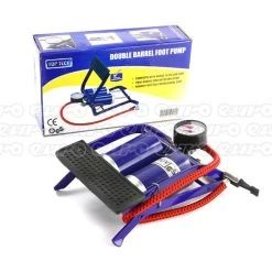 Top Tech Top Tech Double Cylinder Foot Pump With Gauge